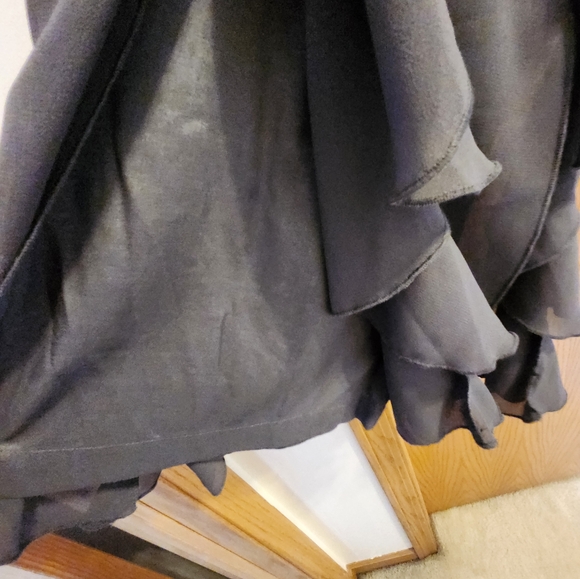 Vintage ASHRO Ruffle Flowy Chiffon Lined Dress Pants in Charcoal Gray Size L - Picture 5 of 11